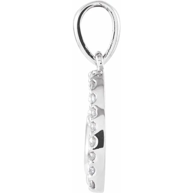 TreasureFineJewelers Necklaces 14K White Gold 06 CTW Natural Diamond Heart Pendant