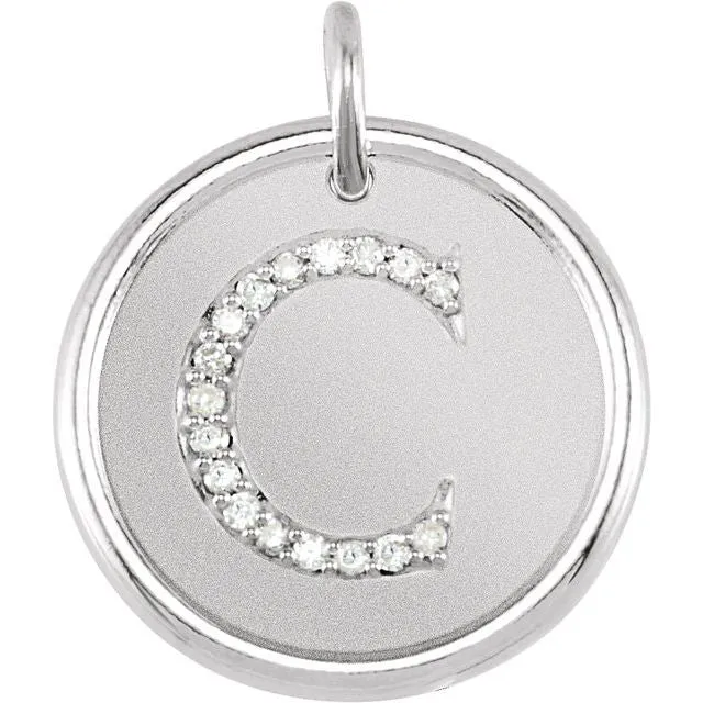 TreasureFineJewelers Necklaces 14K White Gold 08 CTW Natural Diamond Initial C Pendant TreasureFineJewelers Necklaces 14K White Gold 08 CTW Natural Diamond Initial C Pendant