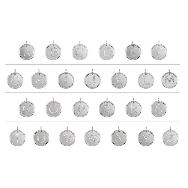 TreasureFineJewelers Necklaces 14K White Gold 08 CTW Natural Diamond Initial C Pendant