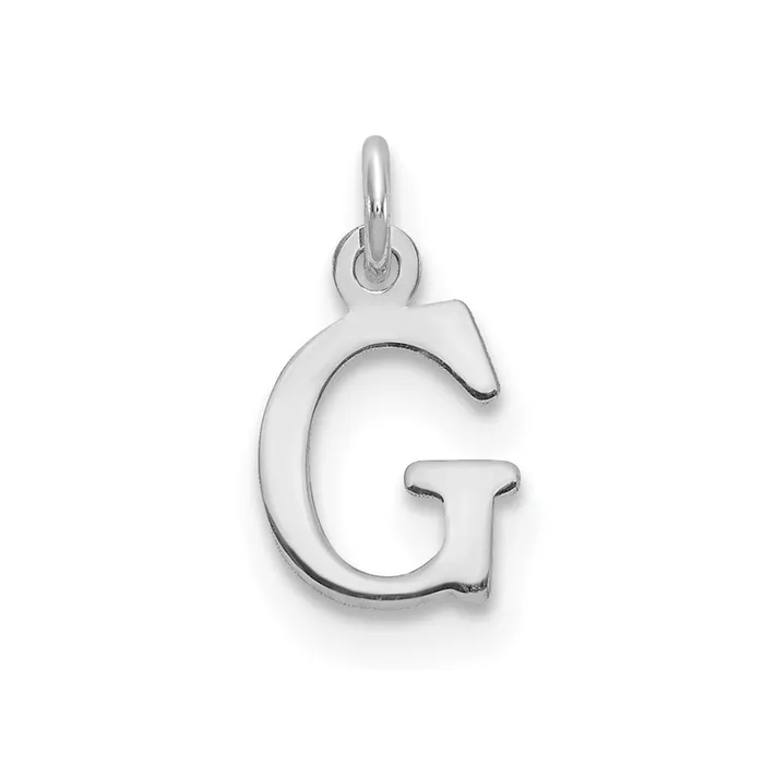 TreasureFineJewelers Necklaces 14k White Gold Cutout Letter G Initial Pendant TreasureFineJewelers Necklaces 14k White Gold Cutout Letter G Initial Pendant