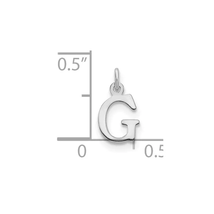 TreasureFineJewelers Necklaces 14k White Gold Cutout Letter G Initial Pendant