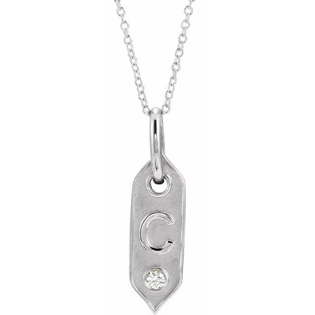 TreasureFineJewelers Necklaces 14K White Gold Initial C 05 CT Natural Diamond 1618 Necklace TreasureFineJewelers Necklaces 14K White Gold Initial C 05 CT Natural Diamond 1618 Necklace