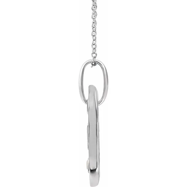 TreasureFineJewelers Necklaces 14K White Gold Initial C 05 CT Natural Diamond 1618 Necklace