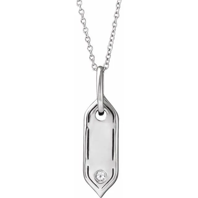 TreasureFineJewelers Necklaces 14K White Gold Initial C 05 CT Natural Diamond 1618 Necklace