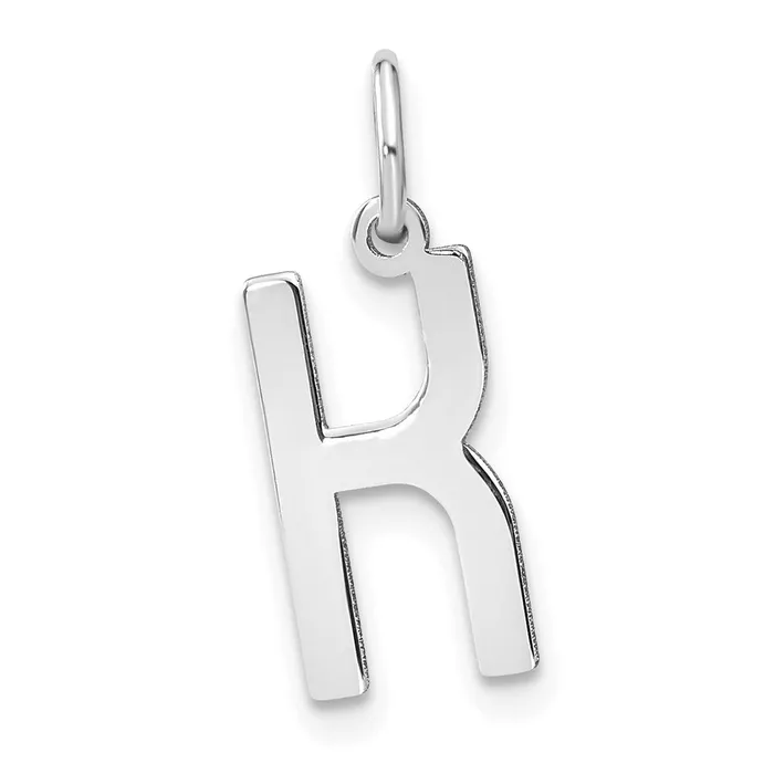 TreasureFineJewelers Necklaces 14k White Gold Letter K Initial Pendant