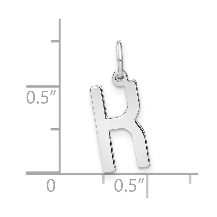 TreasureFineJewelers Necklaces 14k White Gold Letter K Initial Pendant