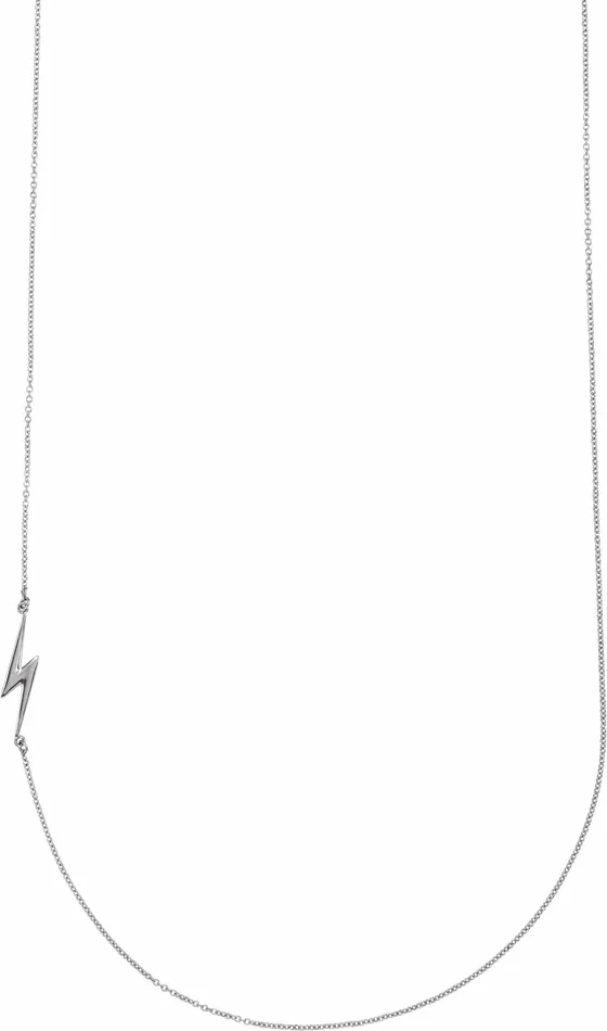 TreasureFineJewelers Necklaces 14K White Gold Lightning Bolt 16 Necklace TreasureFineJewelers Necklaces 14K White Gold Lightning Bolt 16 Necklace