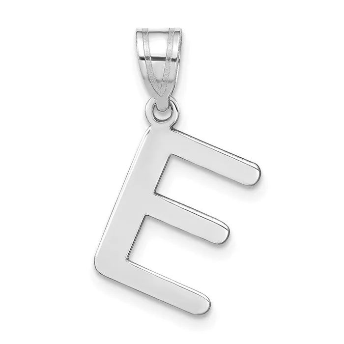 TreasureFineJewelers Necklaces 14k White Gold Polished Bubble Letter E Initial Pendant TreasureFineJewelers Necklaces 14k White Gold Polished Bubble Letter E Initial Pendant
