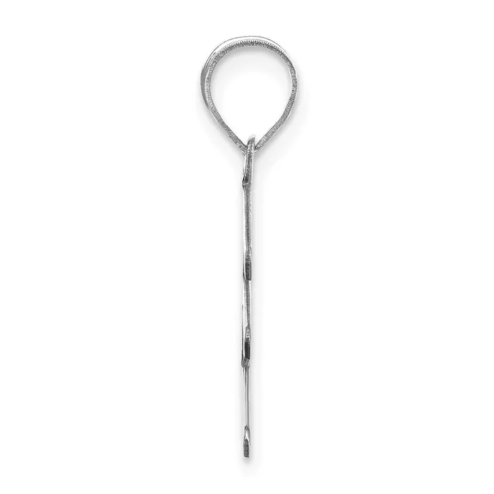 TreasureFineJewelers Necklaces 14k White Gold Polished Bubble Letter E Initial Pendant