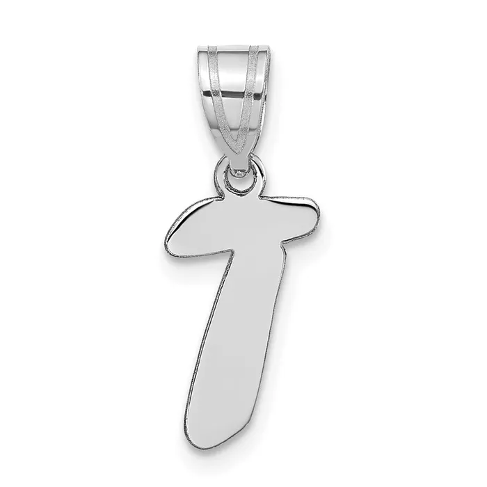 TreasureFineJewelers Necklaces 14k White Gold Polished Script Letter T Initial Pendant TreasureFineJewelers Necklaces 14k White Gold Polished Script Letter T Initial Pendant
