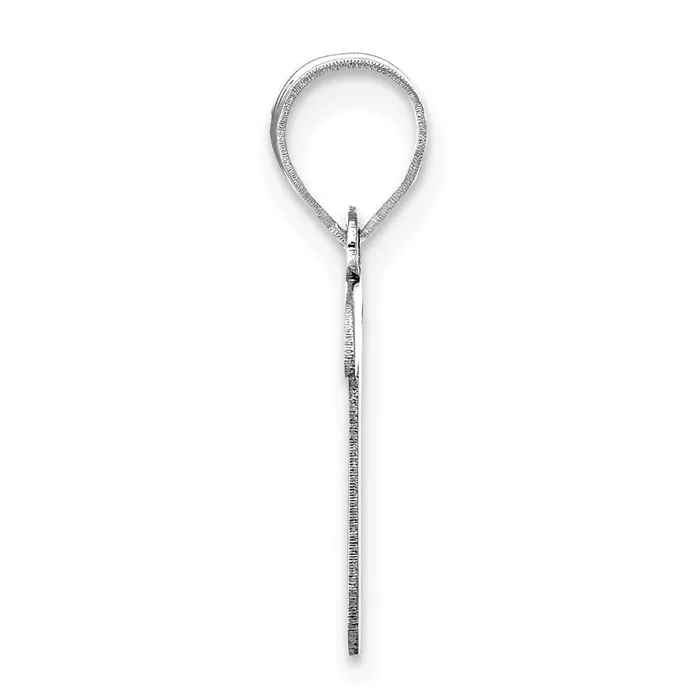 TreasureFineJewelers Necklaces 14k White Gold Polished Script Letter T Initial Pendant