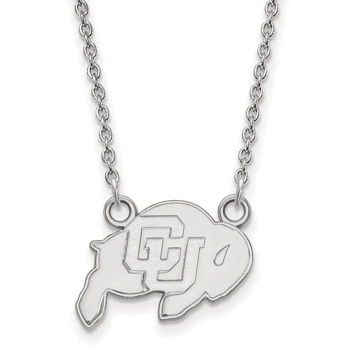 TreasureFineJewelers Necklaces 14k White Gold University of Colorado Small Pendant Necklace TreasureFineJewelers Necklaces 14k White Gold University of Colorado Small Pendant Necklace