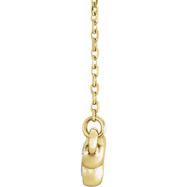 TreasureFineJewelers Necklaces 14K Yellow Gold 12 CTW Natural Diamond BezelSet Bar 1618 Necklace