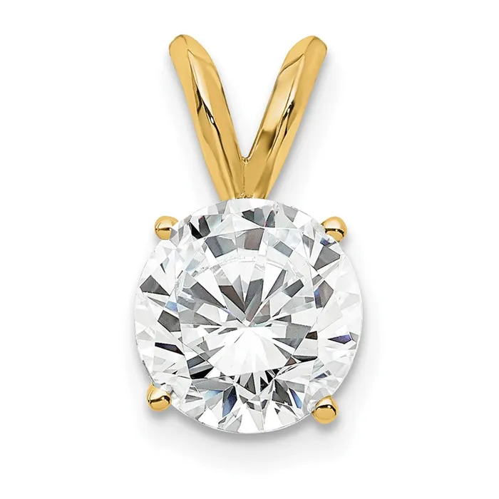 TreasureFineJewelers Necklaces 14k Yellow Gold 1 carat total weight Round VSSI GH Lab Grown Diamond Solitaire Pendant TreasureFineJewelers Necklaces 14k Yellow Gold 1 carat total weight Round VSSI GH Lab Grown Diamond Solitaire Pendant