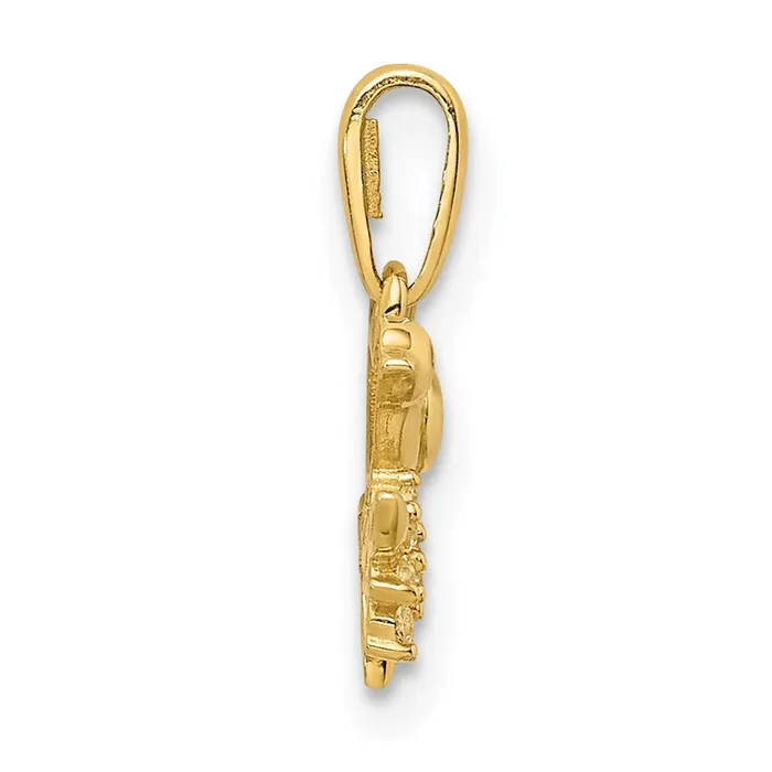 TreasureFineJewelers Necklaces 14k Yellow Gold Bird on a Branch CZ Pendant