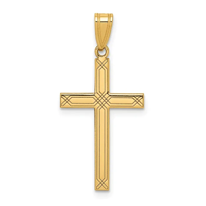 TreasureFineJewelers Necklaces 14k Yellow Gold Cross Pendant