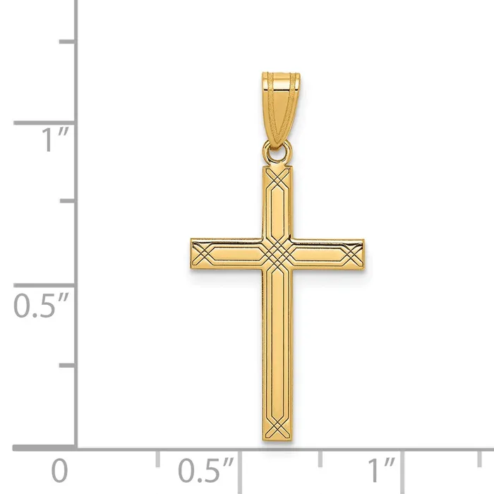TreasureFineJewelers Necklaces 14k Yellow Gold Cross Pendant
