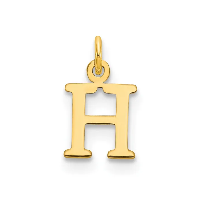 TreasureFineJewelers Necklaces 14k Yellow Gold Cutout Letter H Initial Pendant TreasureFineJewelers Necklaces 14k Yellow Gold Cutout Letter H Initial Pendant