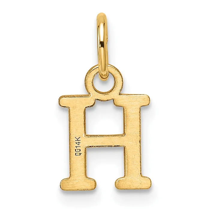 TreasureFineJewelers Necklaces 14k Yellow Gold Cutout Letter H Initial Pendant