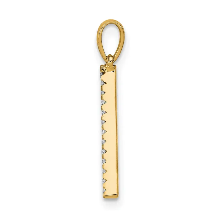 TreasureFineJewelers Necklaces 14k Yellow Gold Diamond Letter A Initial Pendant