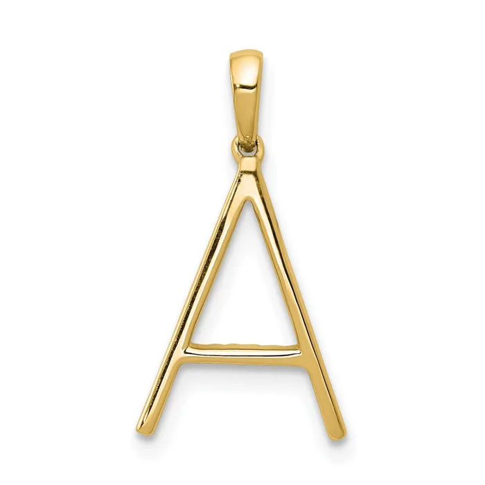 TreasureFineJewelers Necklaces 14k Yellow Gold Diamond Letter A Initial Pendant