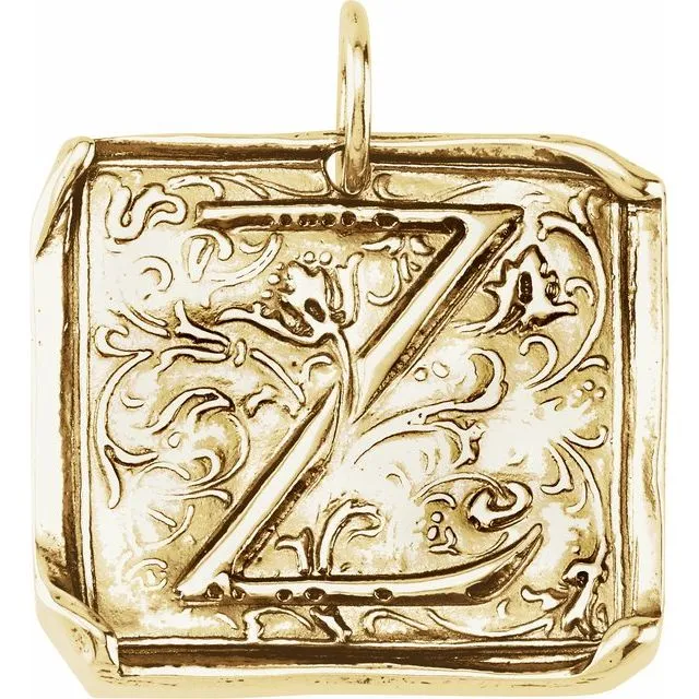 TreasureFineJewelers Necklaces 14K Yellow Gold Initial Z VintageInspired Pendant TreasureFineJewelers Necklaces 14K Yellow Gold Initial Z VintageInspired Pendant