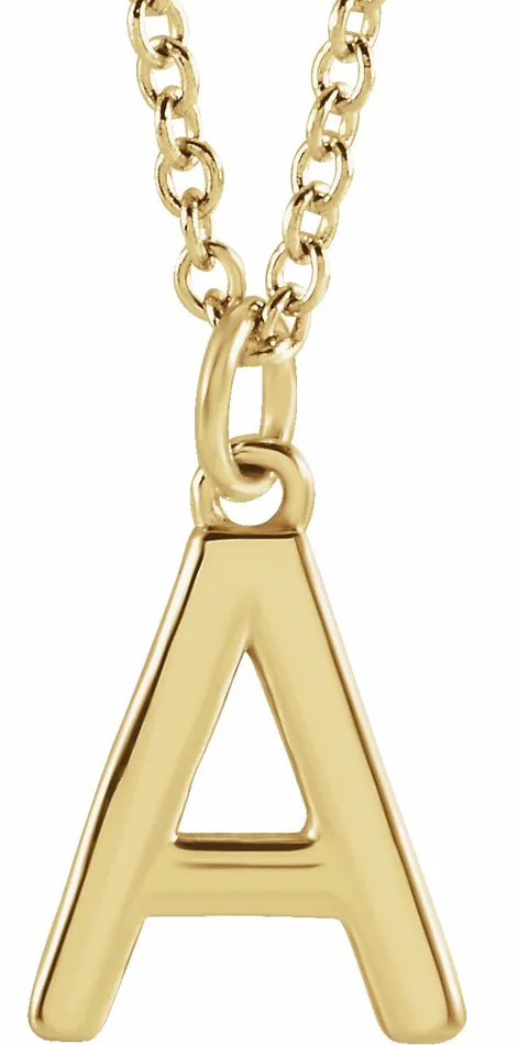 TreasureFineJewelers Necklaces 18K Yellow GoldPlated Sterling Silver Initial A Dangle 18 Necklace TreasureFineJewelers Necklaces 18K Yellow GoldPlated Sterling Silver Initial A Dangle 18 Necklace