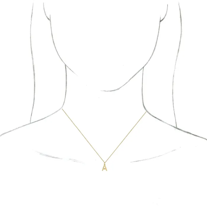 TreasureFineJewelers Necklaces 18K Yellow GoldPlated Sterling Silver Initial A Dangle 18 Necklace
