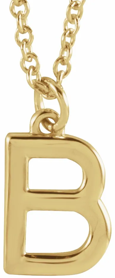 TreasureFineJewelers Necklaces 18K Yellow GoldPlated Sterling Silver Initial B Dangle 16 Necklace