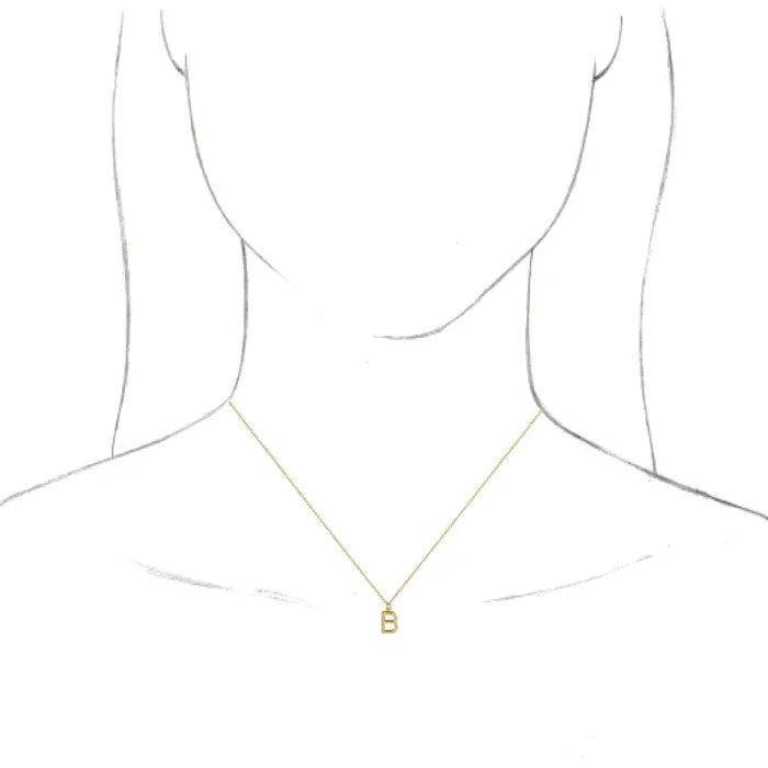 TreasureFineJewelers Necklaces 18K Yellow GoldPlated Sterling Silver Initial B Dangle 16 Necklace