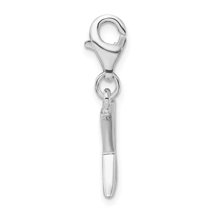 TreasureFineJewelers Necklaces Amore La Vita Sterling Silver Rhodiumplated Polished CZ Letter X Initial Charm with Fancy Lobster Clasp
