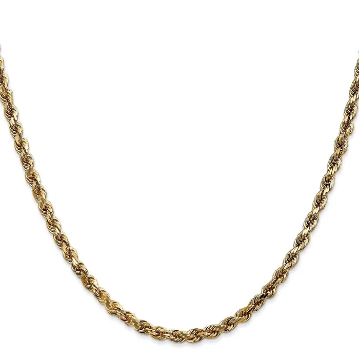 TreasureFineJewelers Necklaces Leslies 14K 35mm DiamondCut Lightweight Rope Chain
