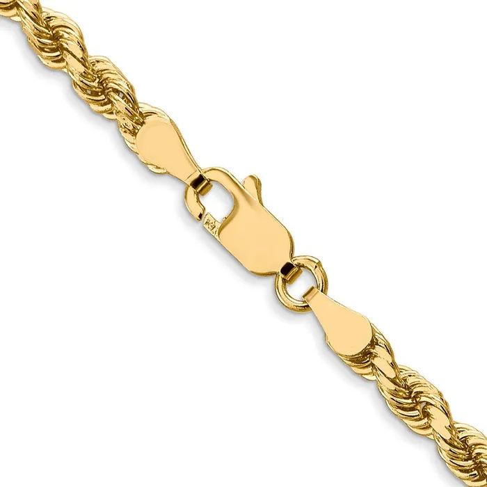 TreasureFineJewelers Necklaces Leslies 14K 35mm DiamondCut Lightweight Rope Chain