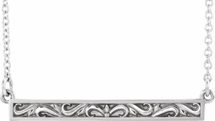 TreasureFineJewelers Necklaces Platinum SculpturalInspired Bar 1618 Necklace TreasureFineJewelers Necklaces Platinum SculpturalInspired Bar 1618 Necklace