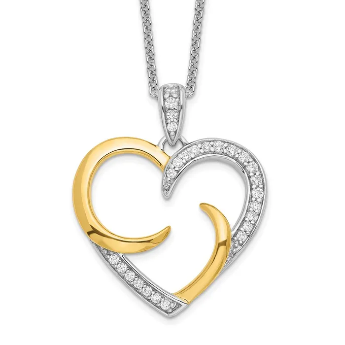 TreasureFineJewelers Necklaces Sentimental Expressions Sterling Silver Goldplated The Arms of Love 18in Heart Necklace TreasureFineJewelers Necklaces Sentimental Expressions Sterling Silver Goldplated The Arms of Love 18in Heart Necklace