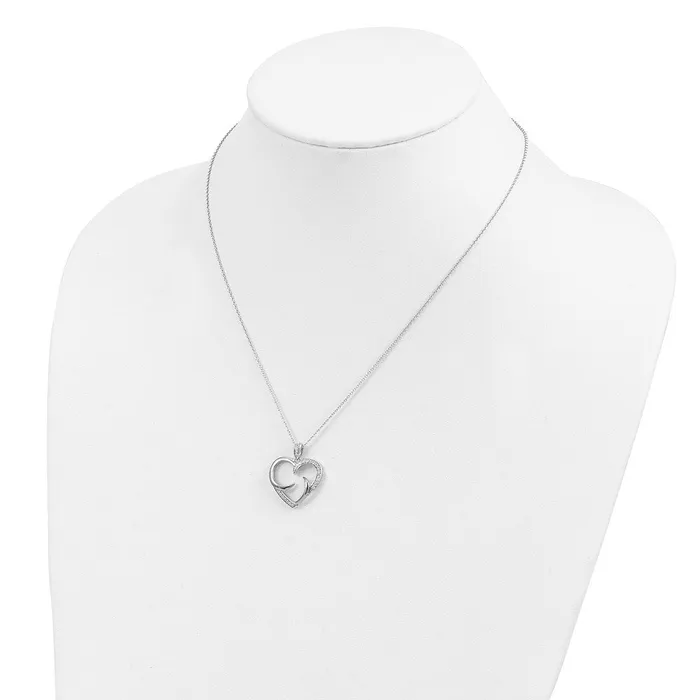 TreasureFineJewelers Necklaces Sentimental Expressions Sterling Silver Goldplated The Arms of Love 18in Heart Necklace