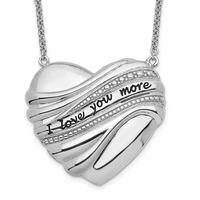 TreasureFineJewelers Necklaces Sentimental Expressions Sterling Silver Rhodiumplated Antiqued I Love You More 18in Necklace TreasureFineJewelers Necklaces Sentimental Expressions Sterling Silver Rhodiumplated Antiqued I Love You More 18in Necklace