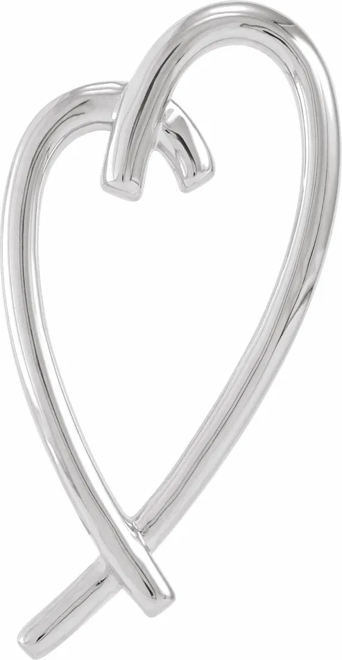 TreasureFineJewelers Necklaces Sterling Silver 325x152 mm Heart Pendant