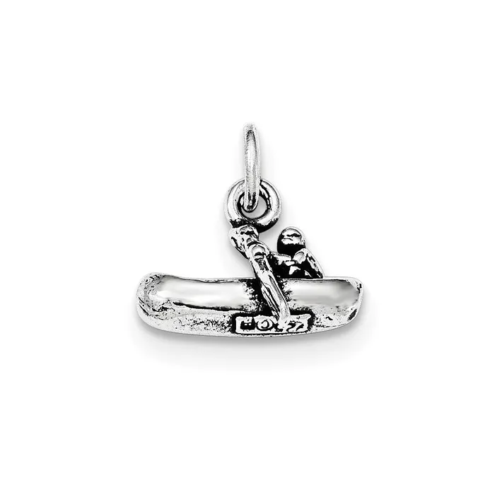 TreasureFineJewelers Necklaces Sterling Silver Antiqued 3D Man Rowing Boat Pendant TreasureFineJewelers Necklaces Sterling Silver Antiqued 3D Man Rowing Boat Pendant