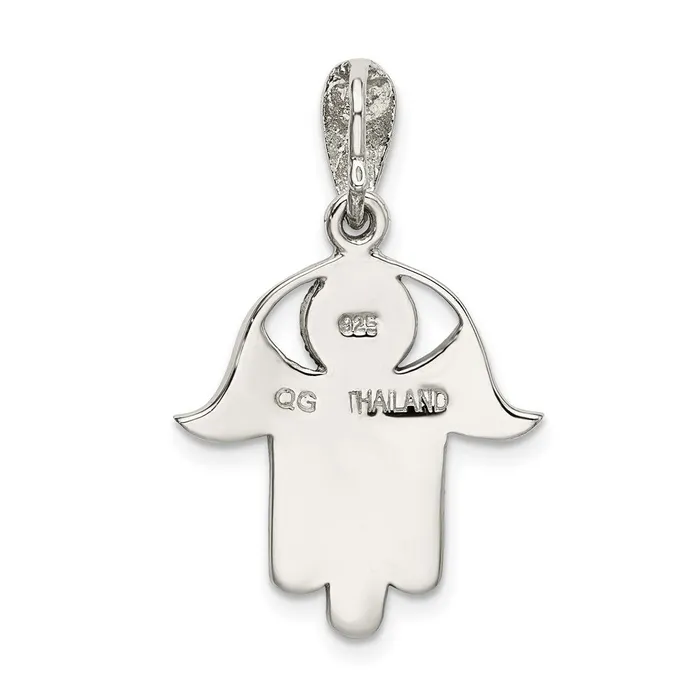 TreasureFineJewelers Necklaces Sterling Silver Antiqued Marcasite Chamseh Pendant