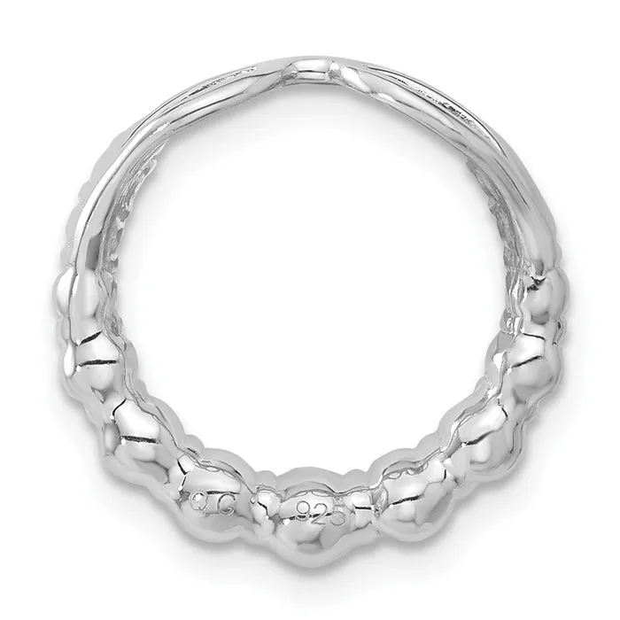 TreasureFineJewelers Necklaces Sterling Silver CZ Circle Chain Slide Pendant
