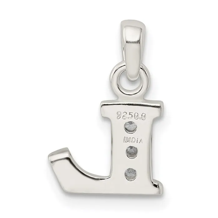 TreasureFineJewelers Necklaces Sterling Silver CZ Letter L Initial Pendant
