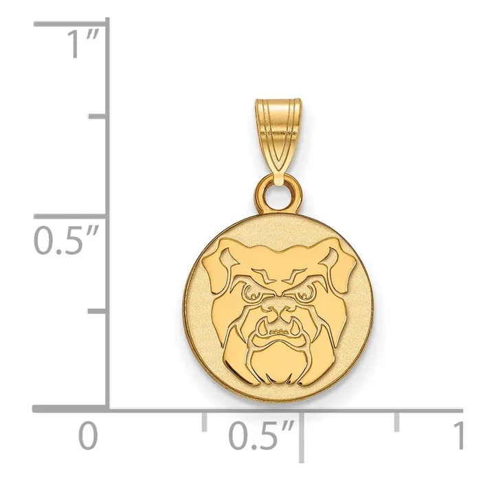 TreasureFineJewelers Necklaces Sterling Silver Goldplated Butler University Bulldog Small Pendant