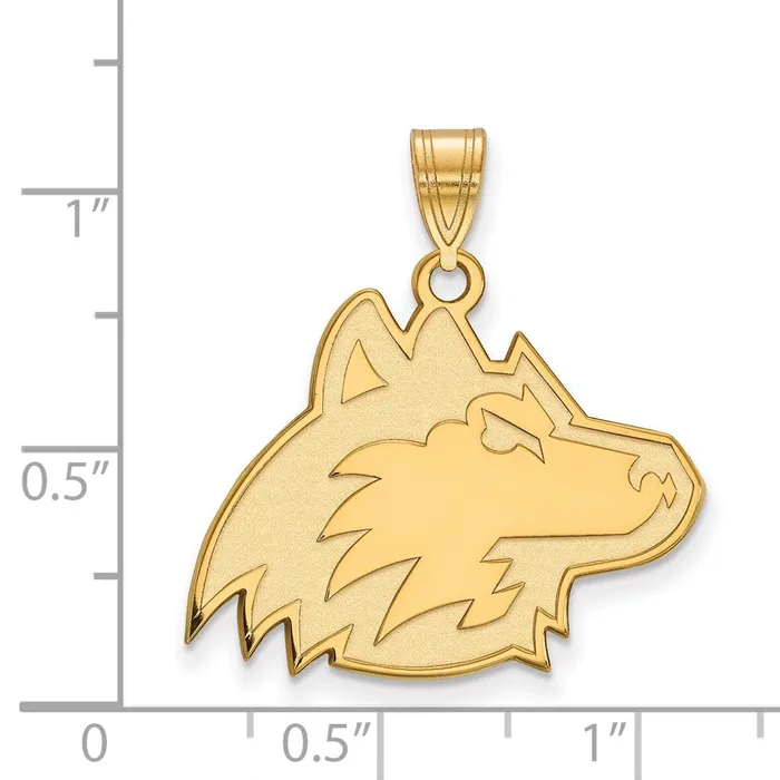 TreasureFineJewelers Necklaces Sterling Silver Goldplated Northern Illinois University Huskie Large Pendant