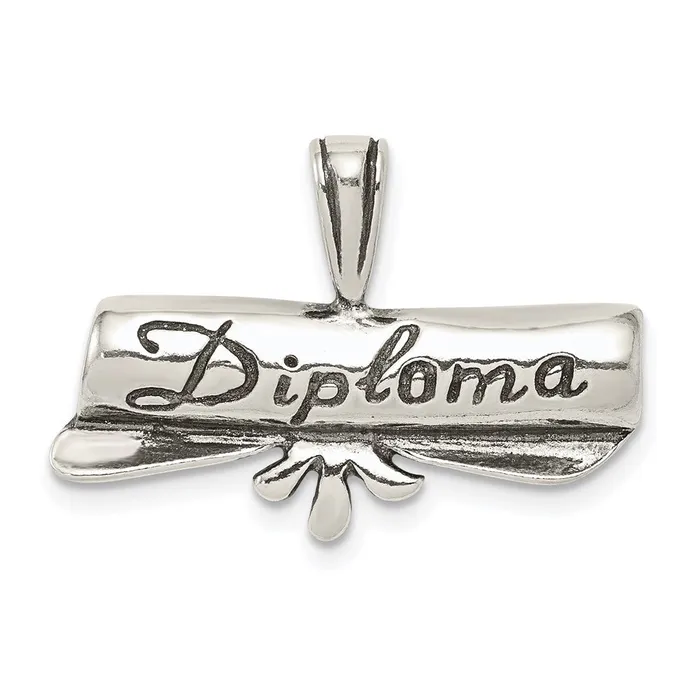 TreasureFineJewelers Necklaces Sterling Silver Polish Antique Diploma Pendant