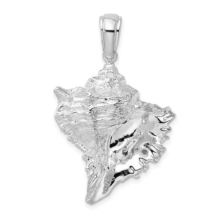 TreasureFineJewelers Necklaces Sterling Silver Polished Conch Shell Pendant TreasureFineJewelers Necklaces Sterling Silver Polished Conch Shell Pendant