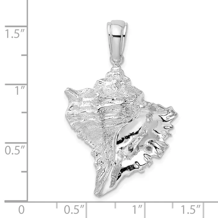 TreasureFineJewelers Necklaces Sterling Silver Polished Conch Shell Pendant