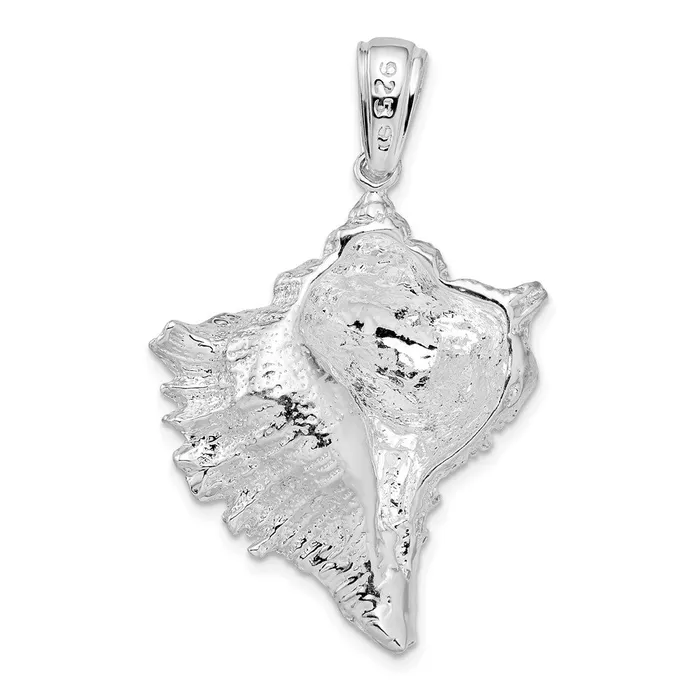 TreasureFineJewelers Necklaces Sterling Silver Polished Conch Shell Pendant