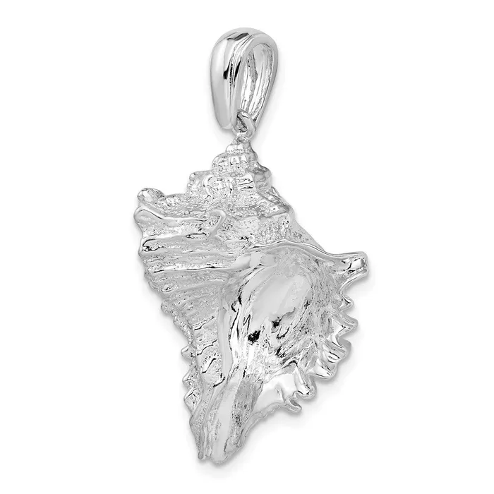 TreasureFineJewelers Necklaces Sterling Silver Polished Conch Shell Pendant