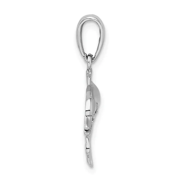 TreasureFineJewelers Necklaces Sterling Silver Polished Dolphin Pendant